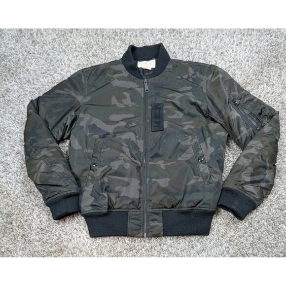 Denim & Supply Ralph Lauren Down Bomber Jacket Mens Small Camo Military Full Zip